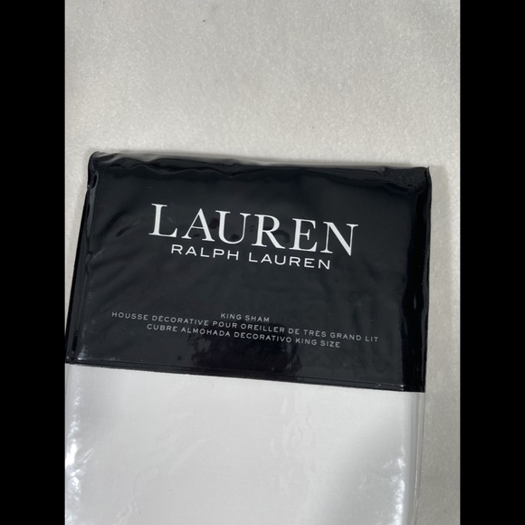 NIB Lauren Ralph Lauren Spencer Cotton Sateen Border King Sham‎ - Picture 3 of 12